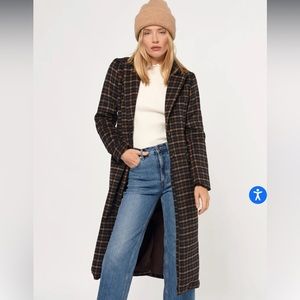 Ona Plaid Tailored Longline Coat